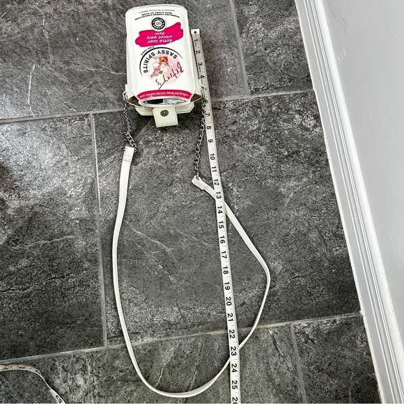 Betsey Johnson White Pink Sassy Spirits Crossbody Bag Girls Just Wanna Have Rum - Picture 9 of 14